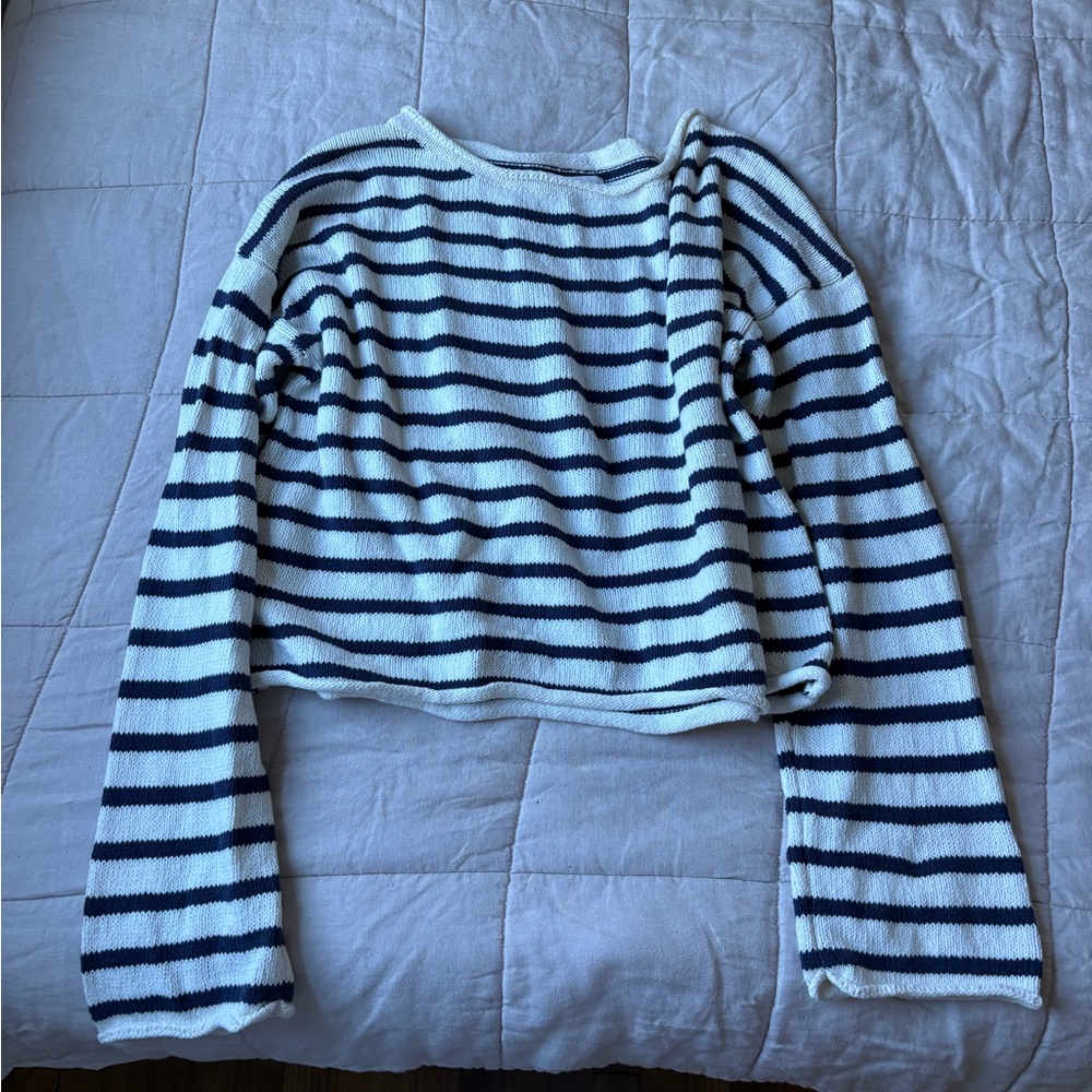 SOLAÍ THE LABEL Forever Coastal Knit Cotton Sweater
